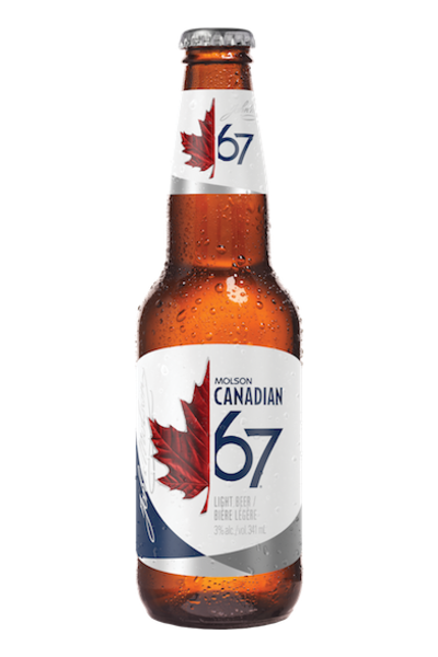 Molson Canadian 67 Beer Glasses Set of 2  Pilsner Style 12oz. 