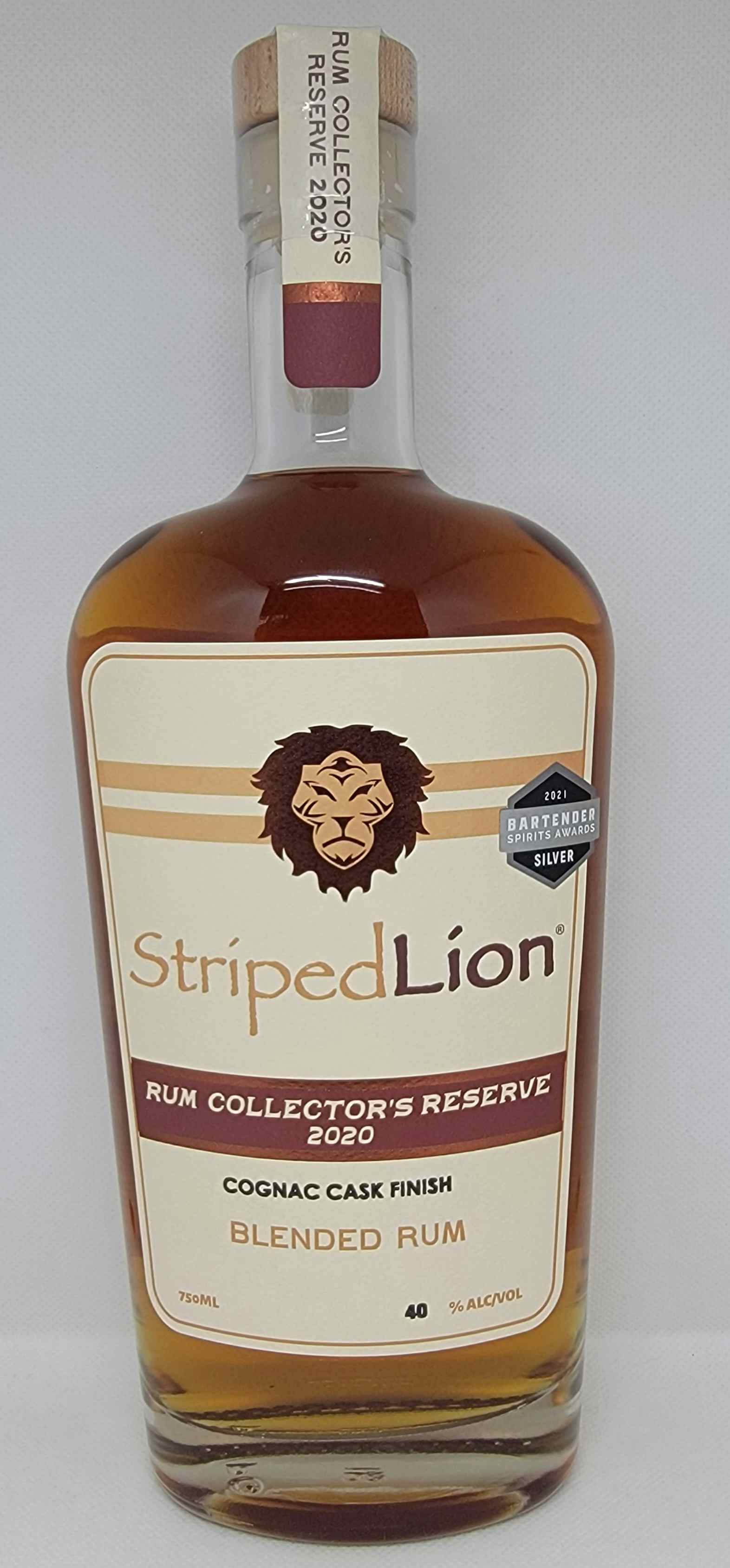 Striped Lion Rum Collector's Reserve 2020 Cognac Cask Finish Rum Price &  Reviews | Drizly